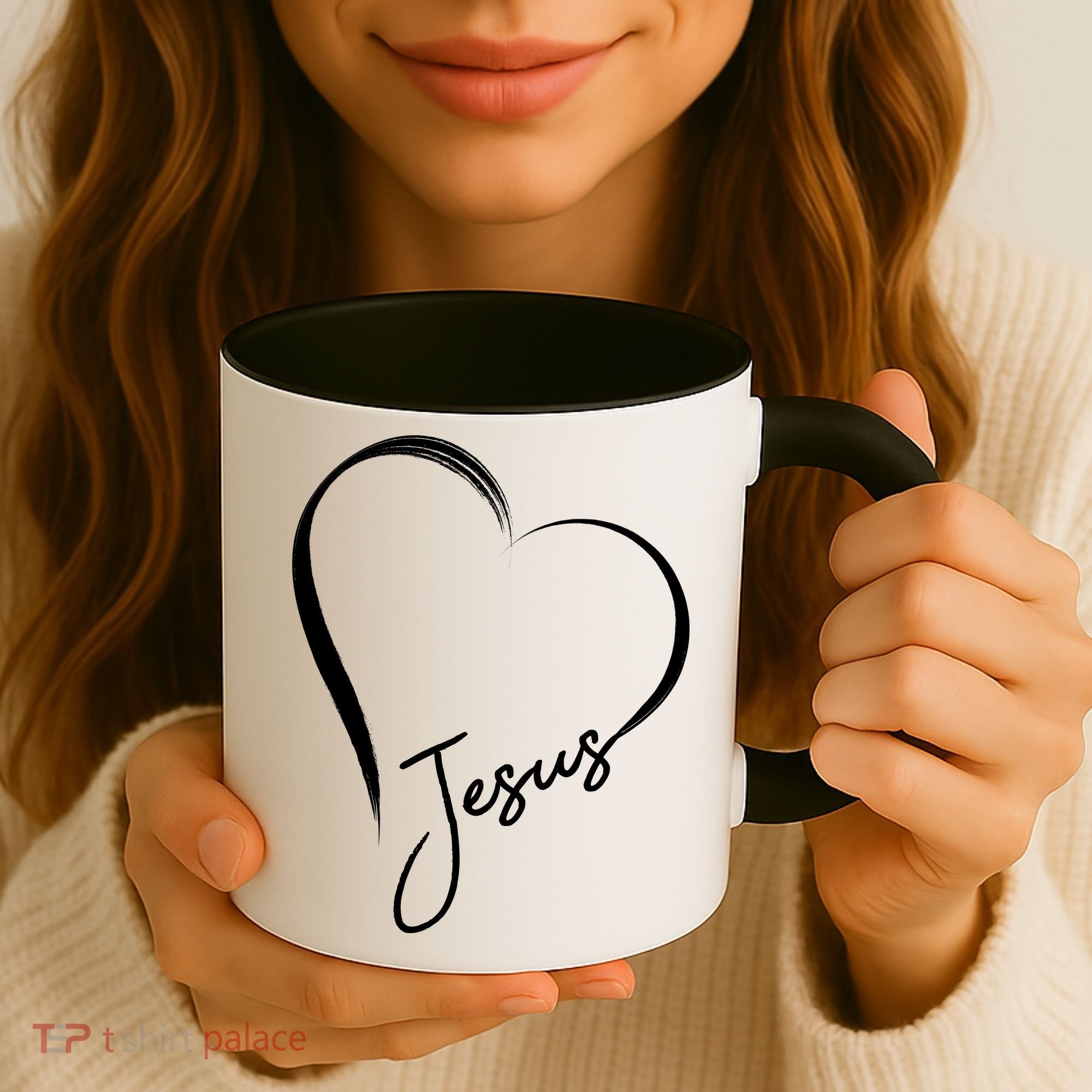 Jesus Love Simple Faith Heart Coffee Mug