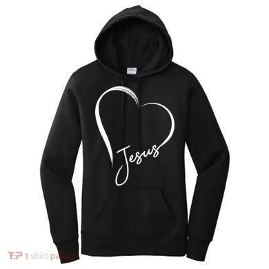 Jesus Love Simple Faith Heart Women's Hoodie