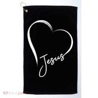 Jesus Love Simple Faith Heart Golf Towel thumb 0
