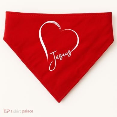 Jesus Love Simple Faith Heart USA-Made Doggie Bandana