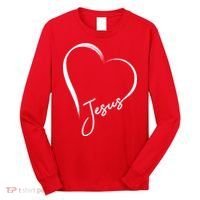 Jesus Love Simple Faith Heart Long Sleeve Shirt thumb 0