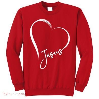 Jesus Love Simple Faith Heart Sweatshirt