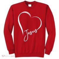 Jesus Love Simple Faith Heart Sweatshirt thumb 0