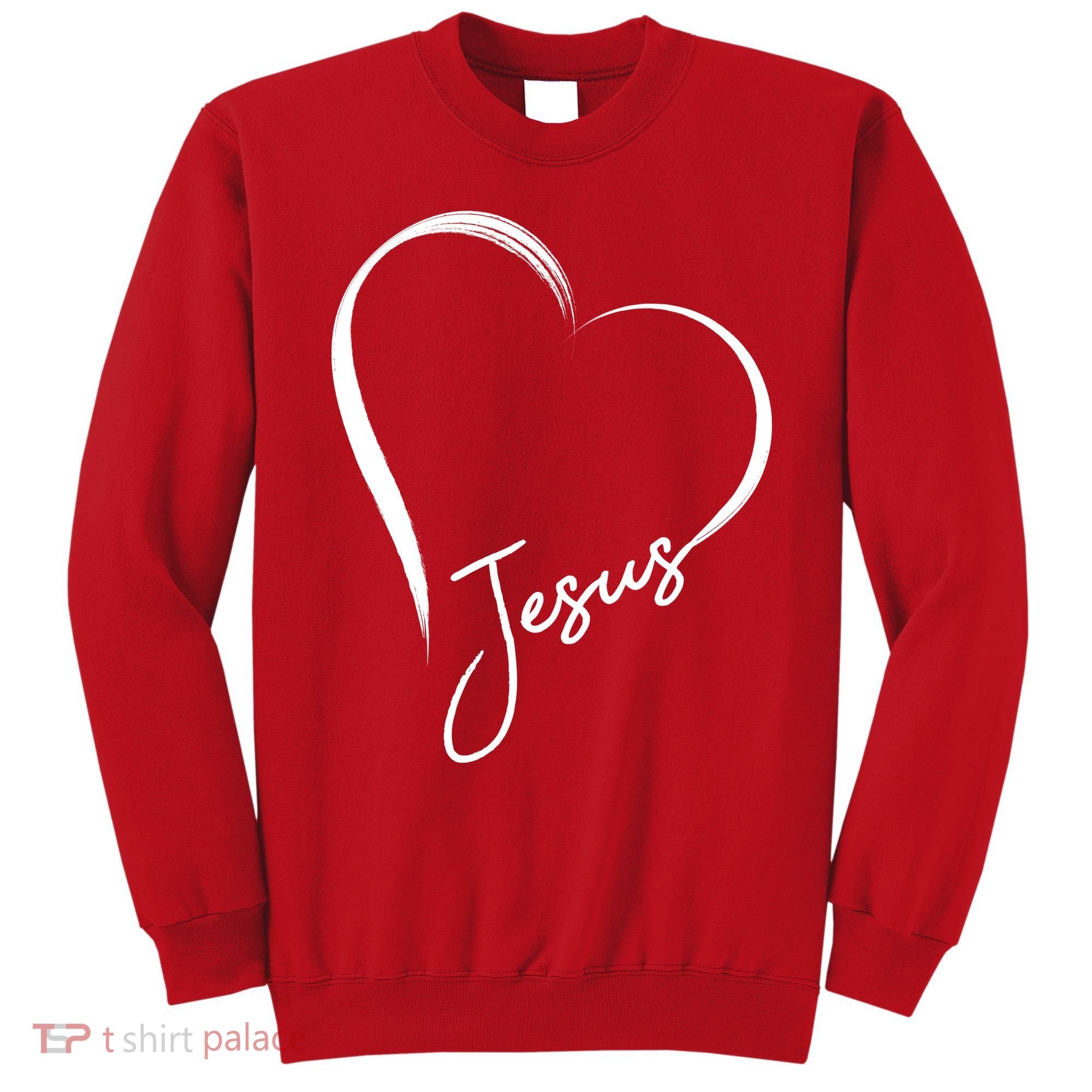 Jesus Love Simple Faith Heart Sweatshirt