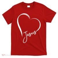 Jesus Love Simple Faith Heart T-Shirt thumb 0