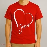 Jesus Love Simple Faith Heart T-Shirt thumb 3