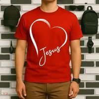 Jesus Love Simple Faith Heart T-Shirt thumb 6