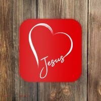Jesus Love Simple Faith Heart Coaster thumb 0