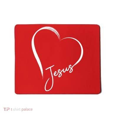 Jesus Love Simple Faith Heart Mousepad