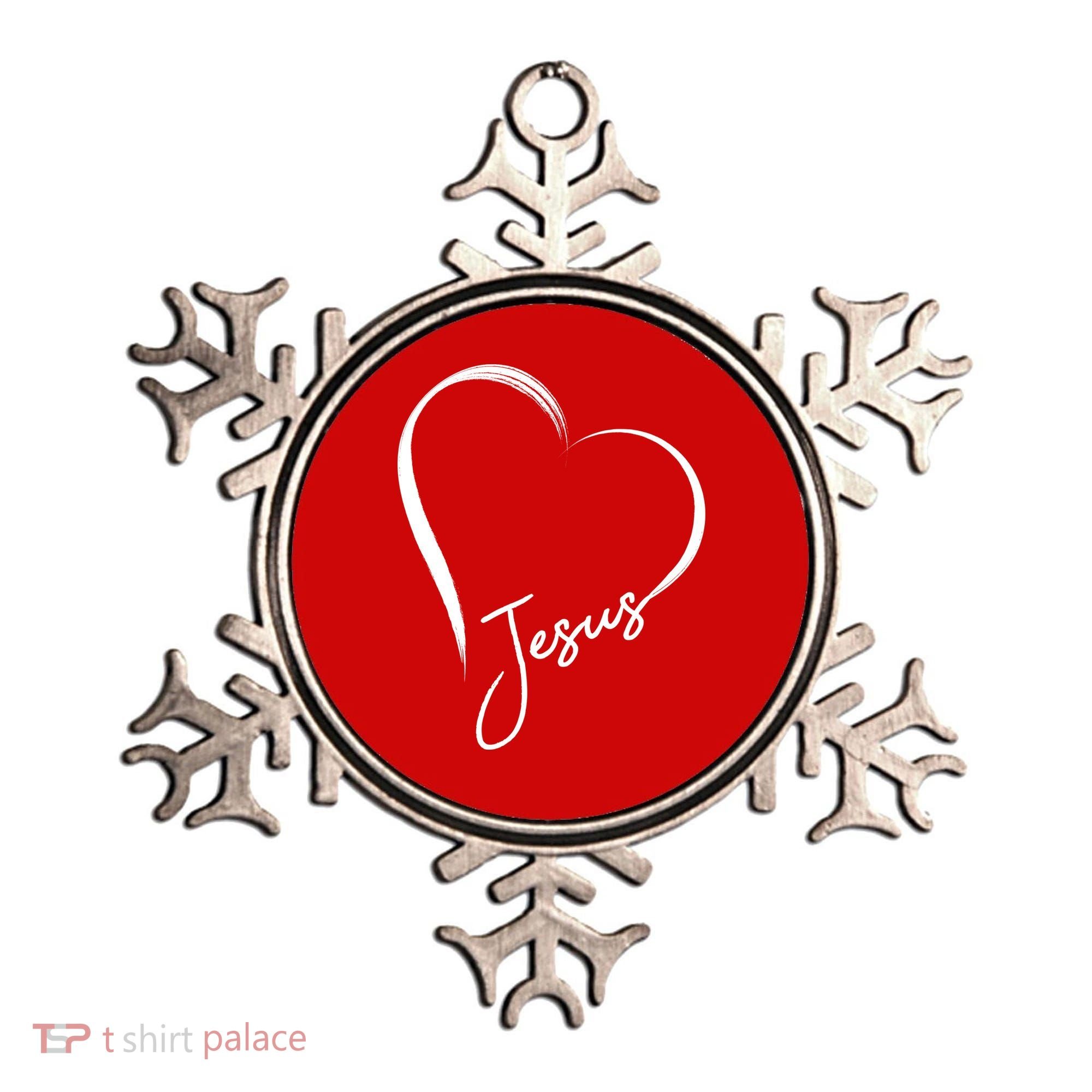 Jesus Love Simple Faith Heart Ornament