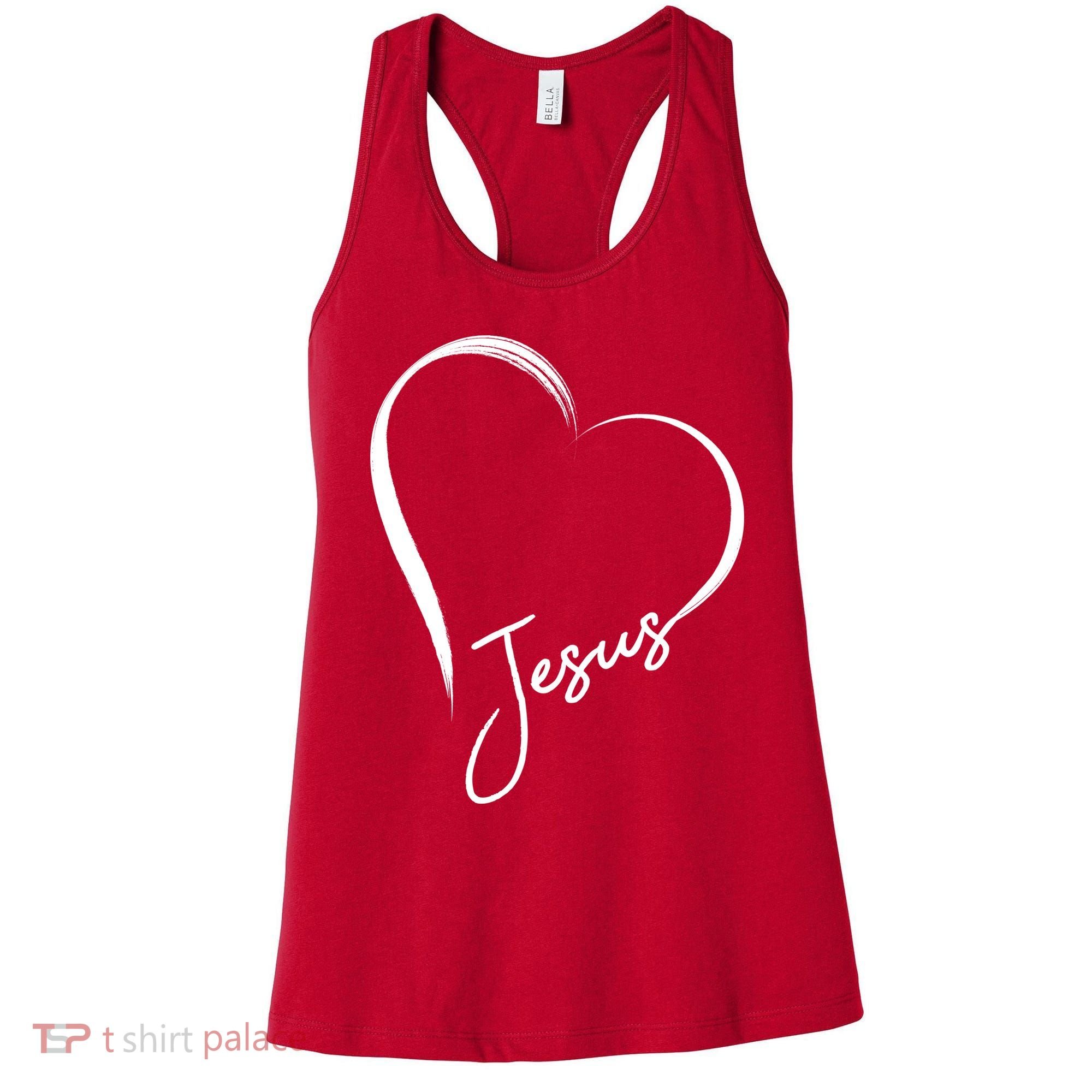 Jesus Love Simple Faith Heart Women's Tank Top