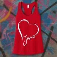 Jesus Love Simple Faith Heart Women's Tank Top thumb 3