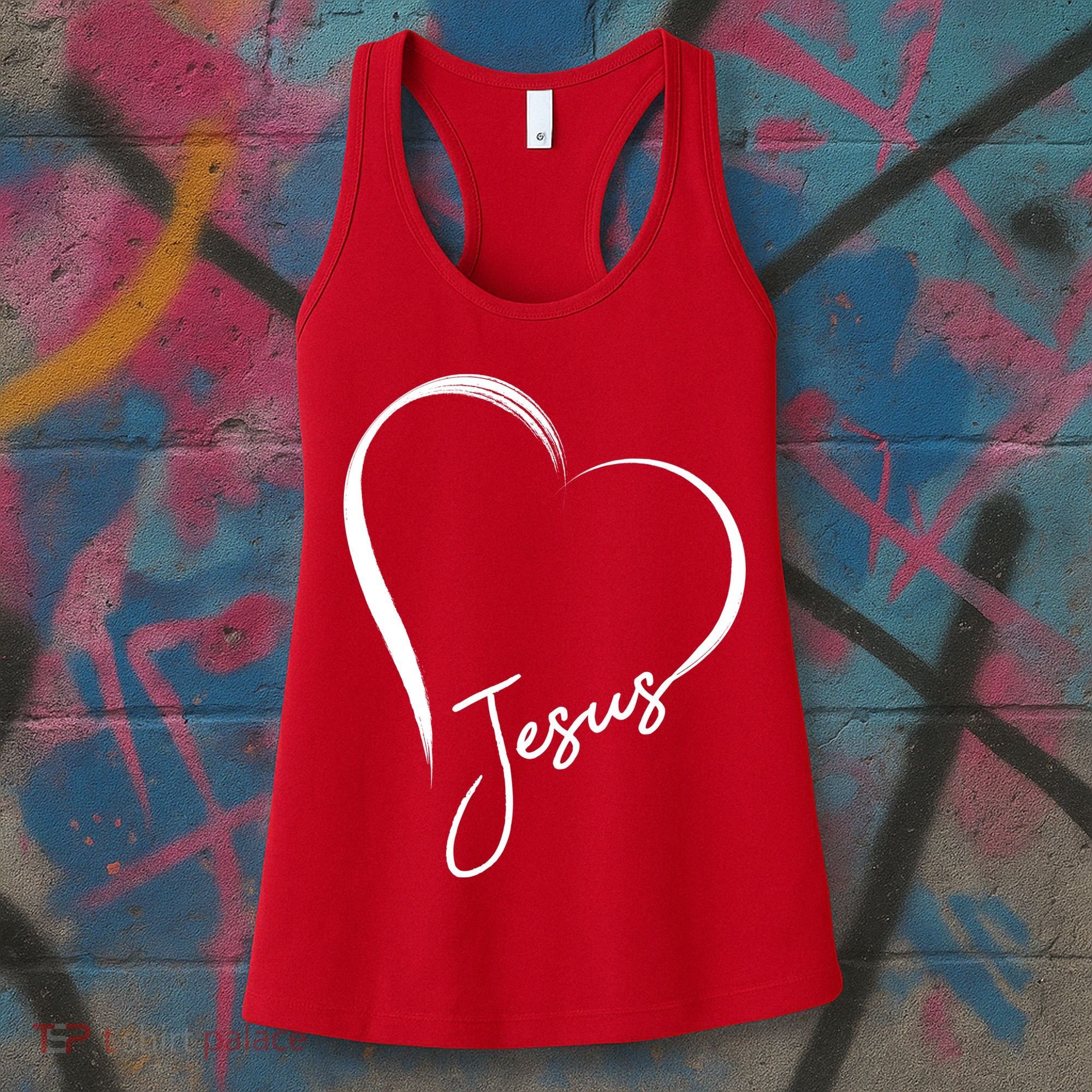 Jesus Love Simple Faith Heart Women's Tank Top