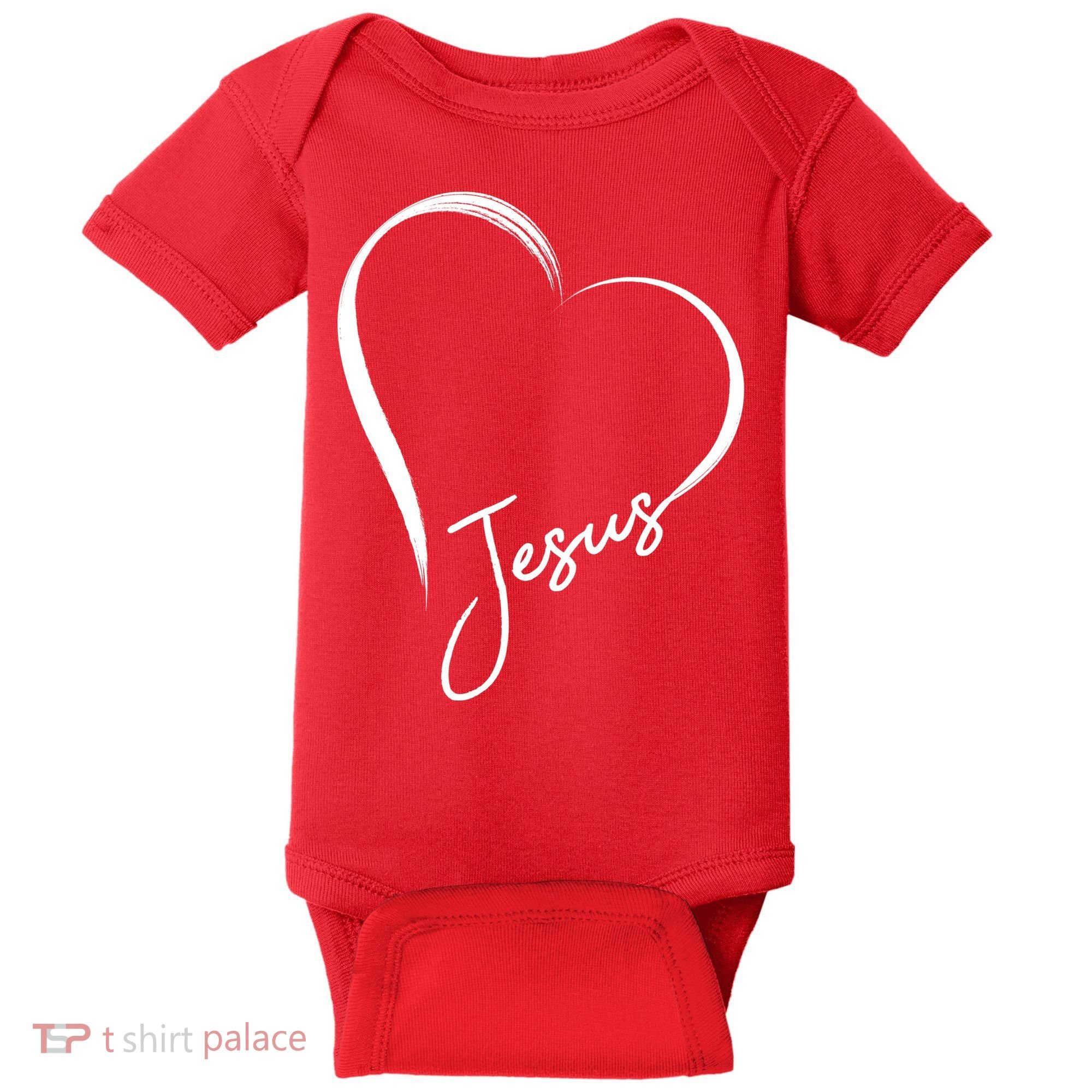Jesus Love Simple Faith Heart Baby Bodysuit