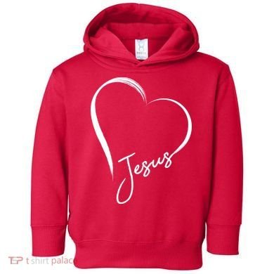 Jesus Love Simple Faith Heart Toddler Hoodie