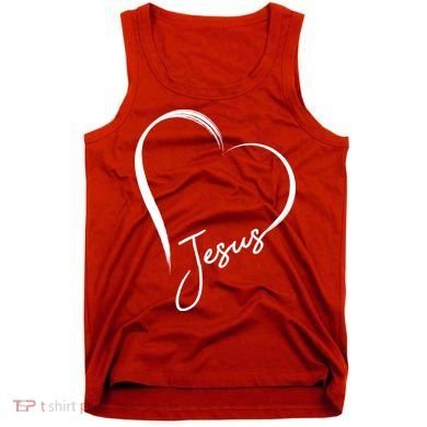 Jesus Love Simple Faith Heart Tank Top