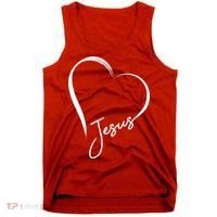 Jesus Love Simple Faith Heart Tank Top thumb 0