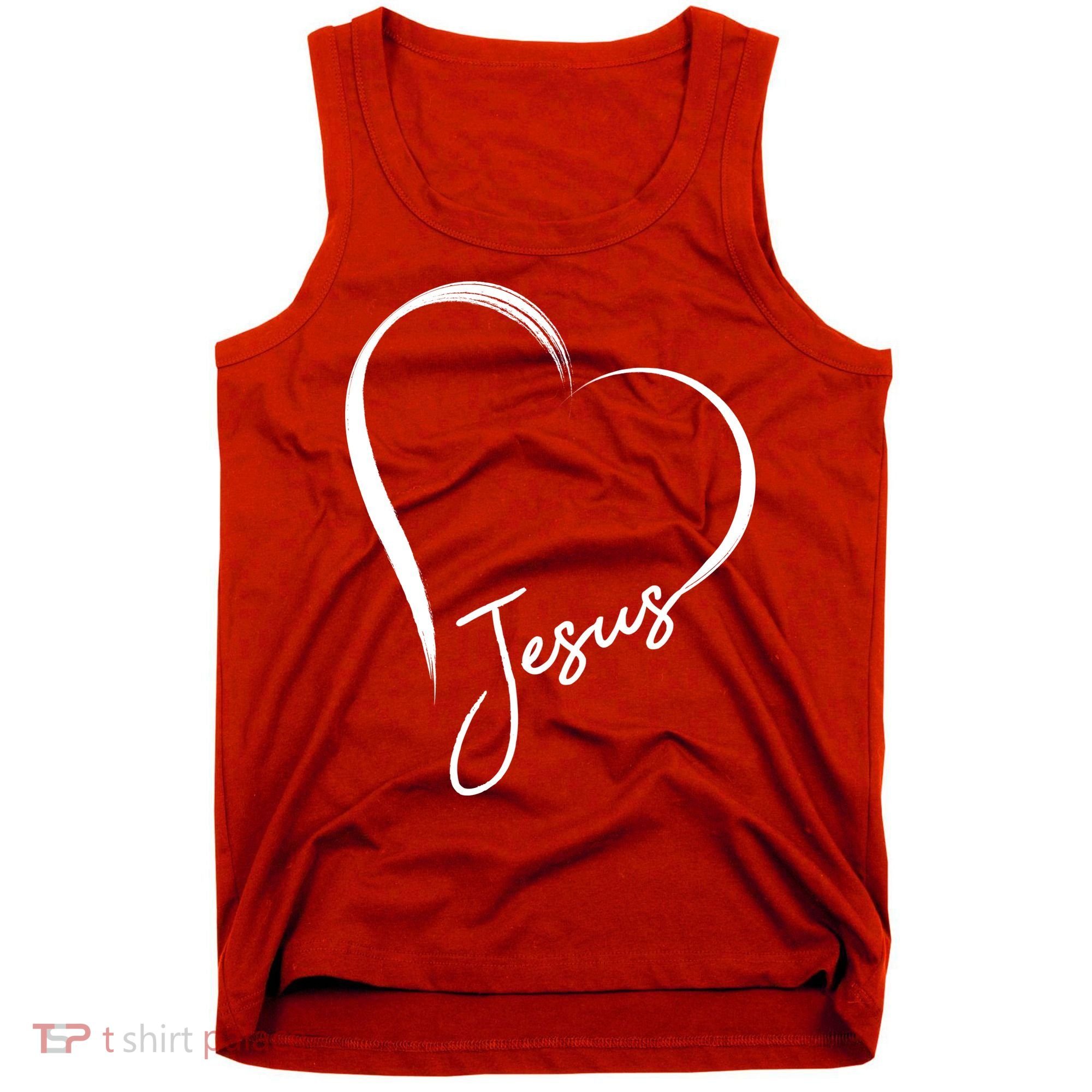 Jesus Love Simple Faith Heart Tank Top