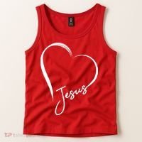 Jesus Love Simple Faith Heart Tank Top thumb 2