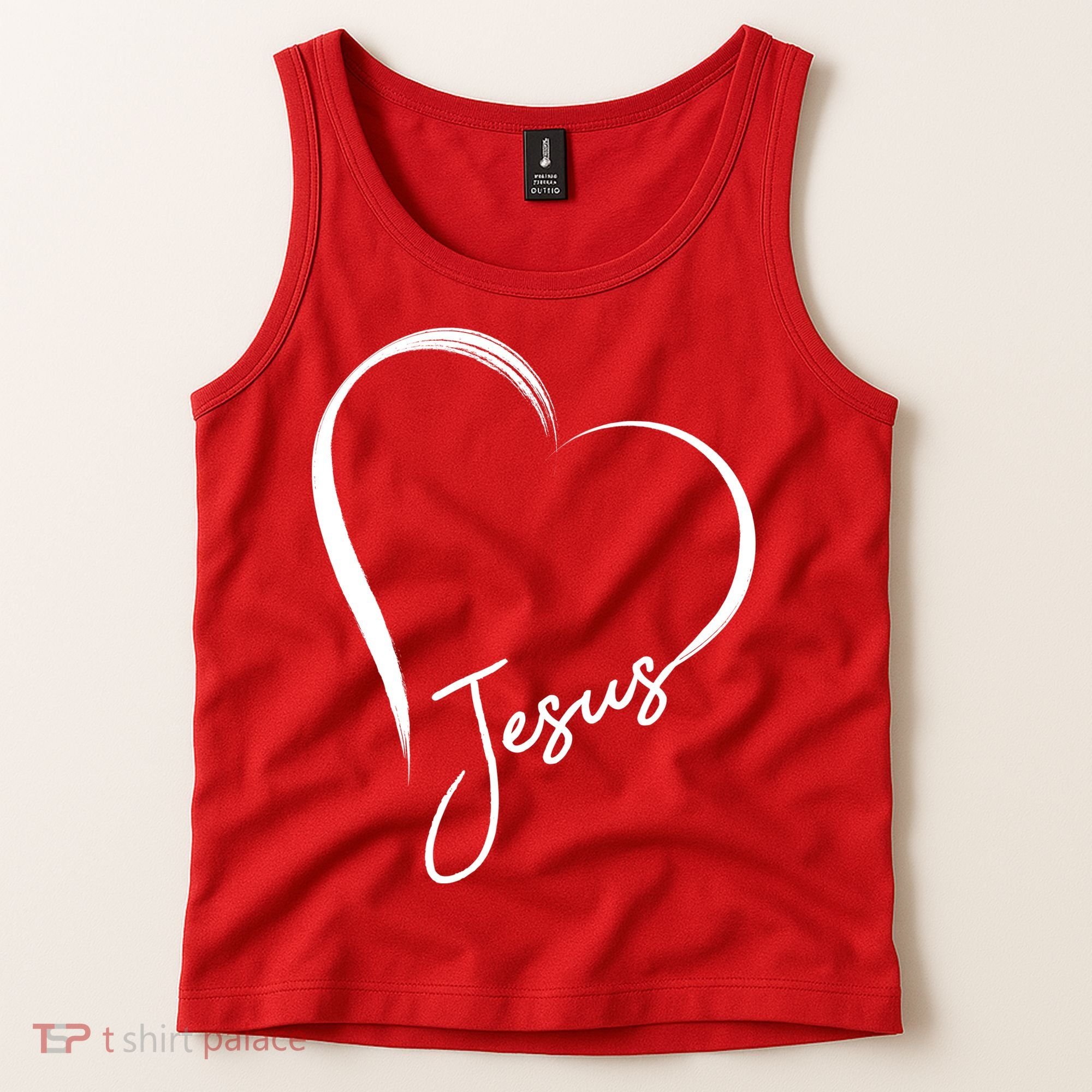 Jesus Love Simple Faith Heart Tank Top