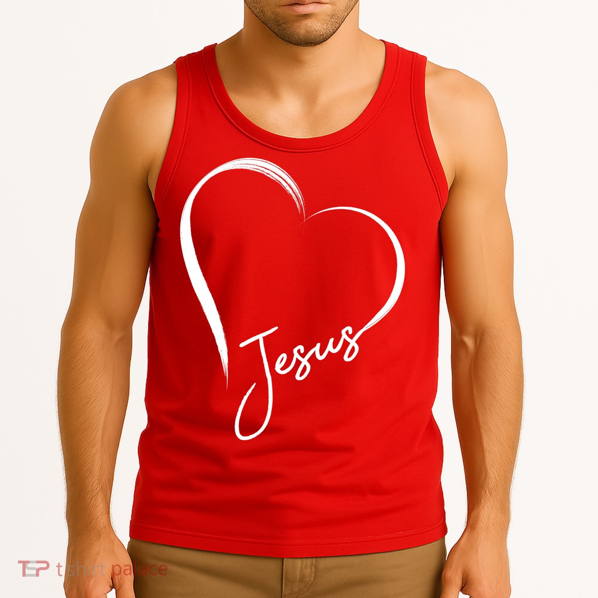 Jesus Love Simple Faith Heart Tank Top