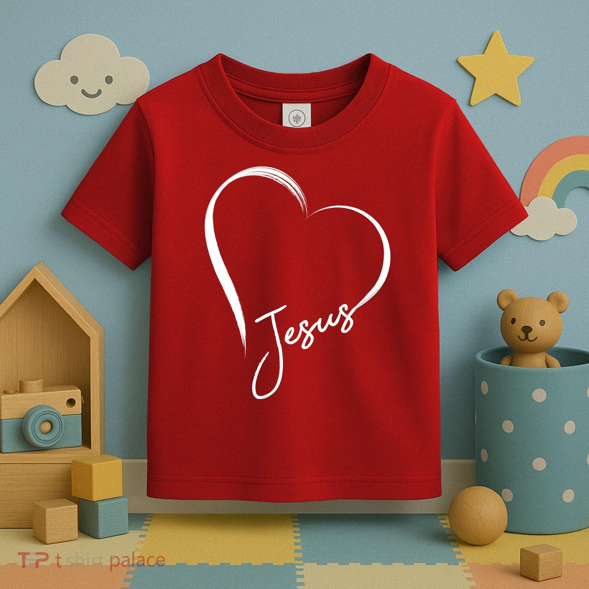 Jesus Love Simple Faith Heart Toddler T-Shirt