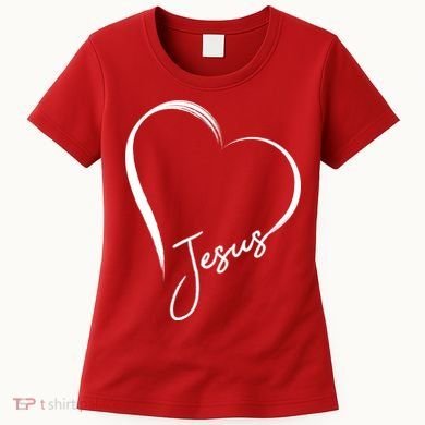 Jesus Love Simple Faith Heart Women's T-Shirt