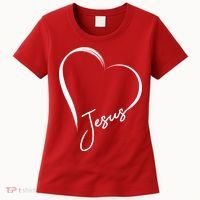 Jesus Love Simple Faith Heart Women's T-Shirt thumb 0