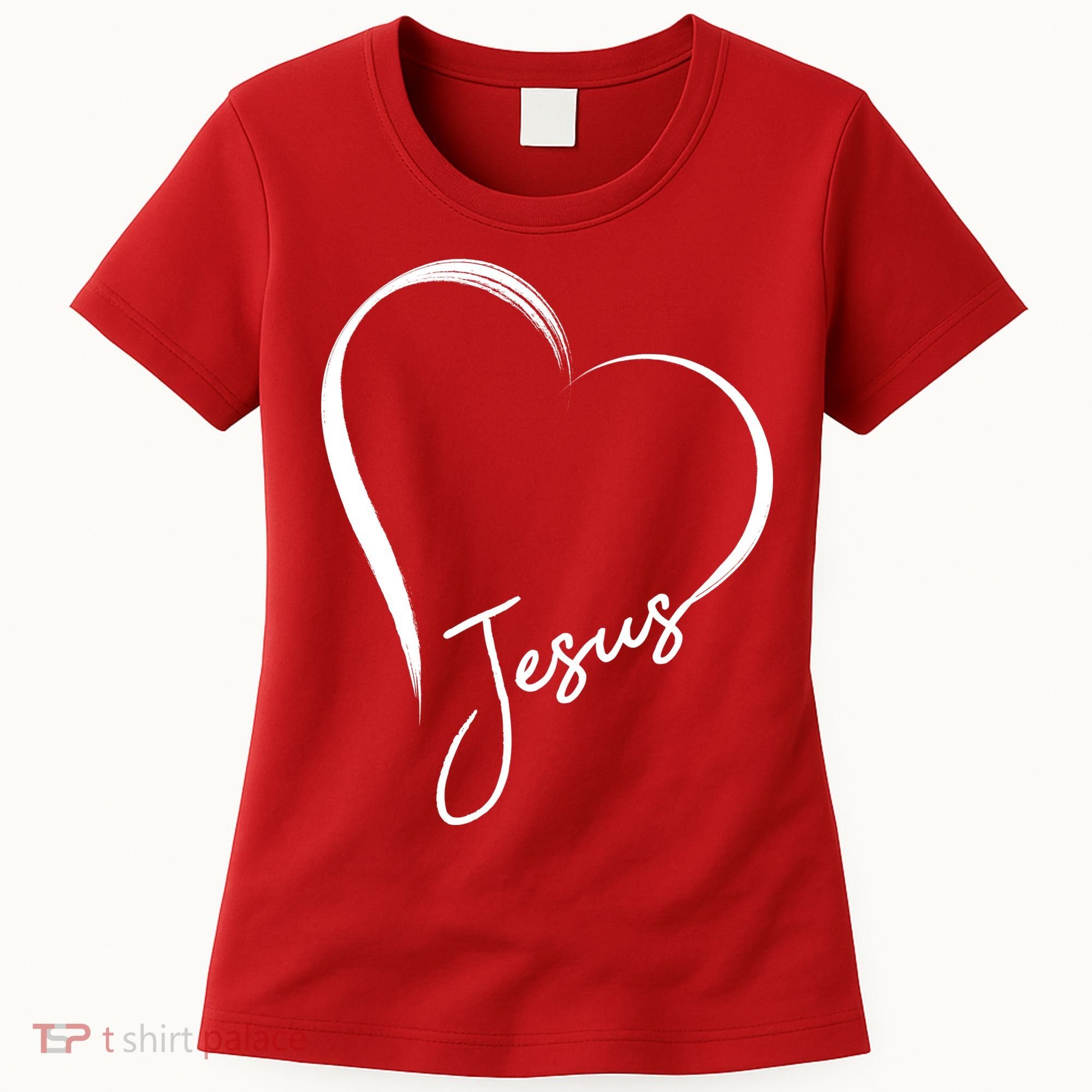 Jesus Love Simple Faith Heart Women's T-Shirt