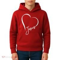 Jesus Love Simple Faith Heart Kids Hoodie thumb 4