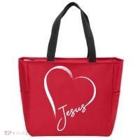 Jesus Love Simple Faith Heart Tote Bag thumb 0