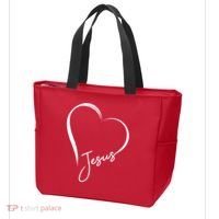 Jesus Love Simple Faith Heart Tote Bag thumb 3