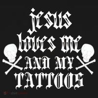 Jesus Loves Me and My Tattoos Ornament thumb 1