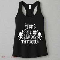 Jesus Loves Me and My Tattoos Women's Tank Top thumb 3
