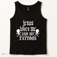 Jesus Loves Me and My Tattoos Tank Top thumb 2