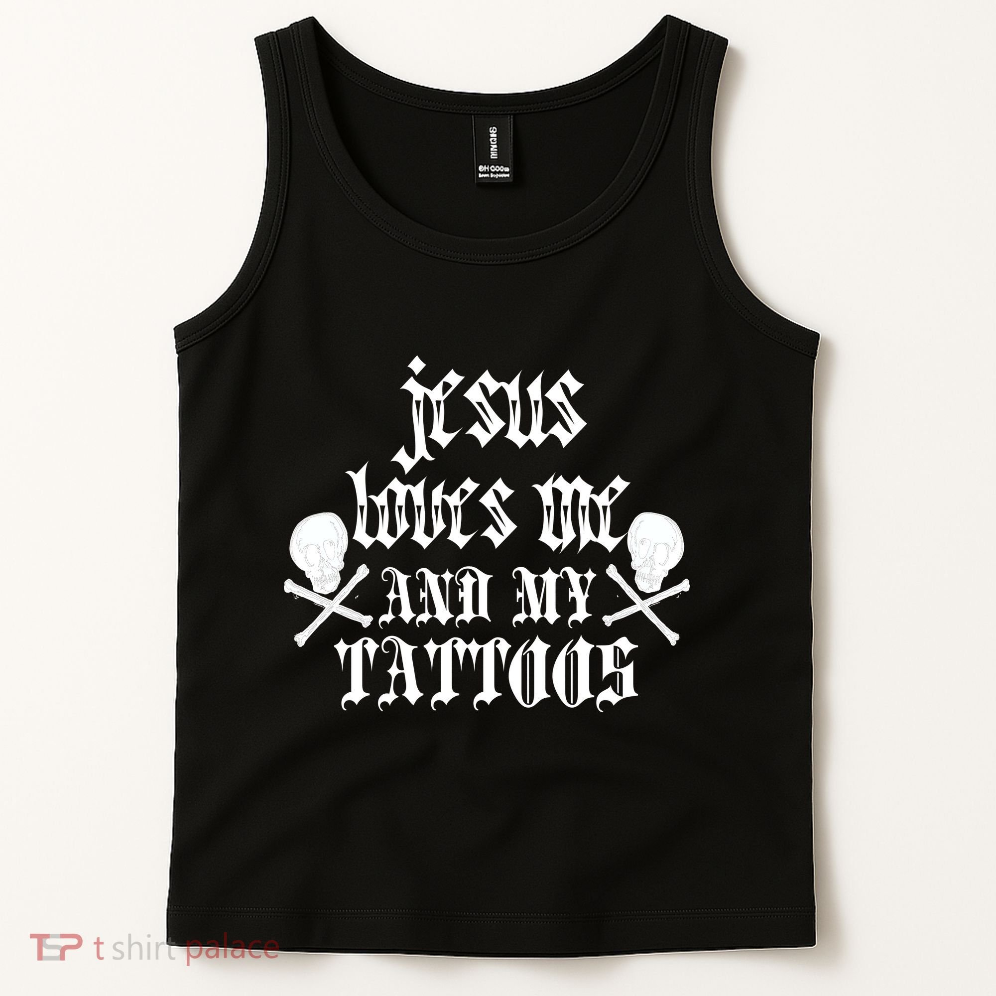 Jesus Loves Me and My Tattoos Tank Top