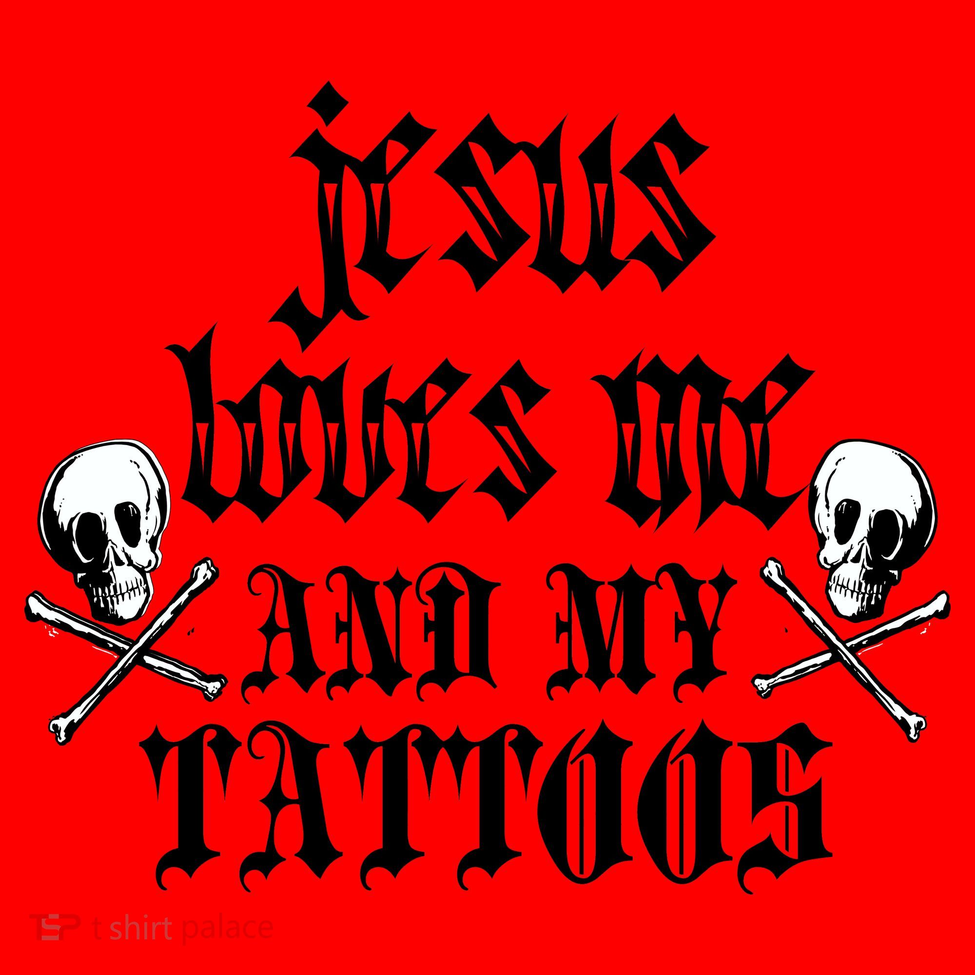 Jesus Loves Me and My Tattoos Santa Hat