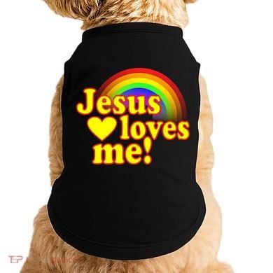 Jesus Loves Me Cool Rainbow Doggie Tank