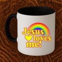 Jesus Loves Me Cool Rainbow Coffee Mug thumb 2