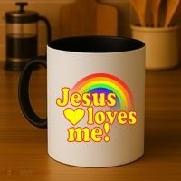 Jesus Loves Me Cool Rainbow Coffee Mug thumb 4