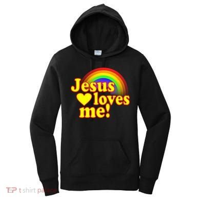 Jesus Loves Me Cool Rainbow Women's Hoodie