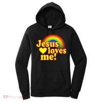 Jesus Loves Me Cool Rainbow Women's Hoodie thumb 0