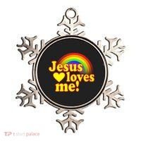 Jesus Loves Me Cool Rainbow Ornament thumb 0