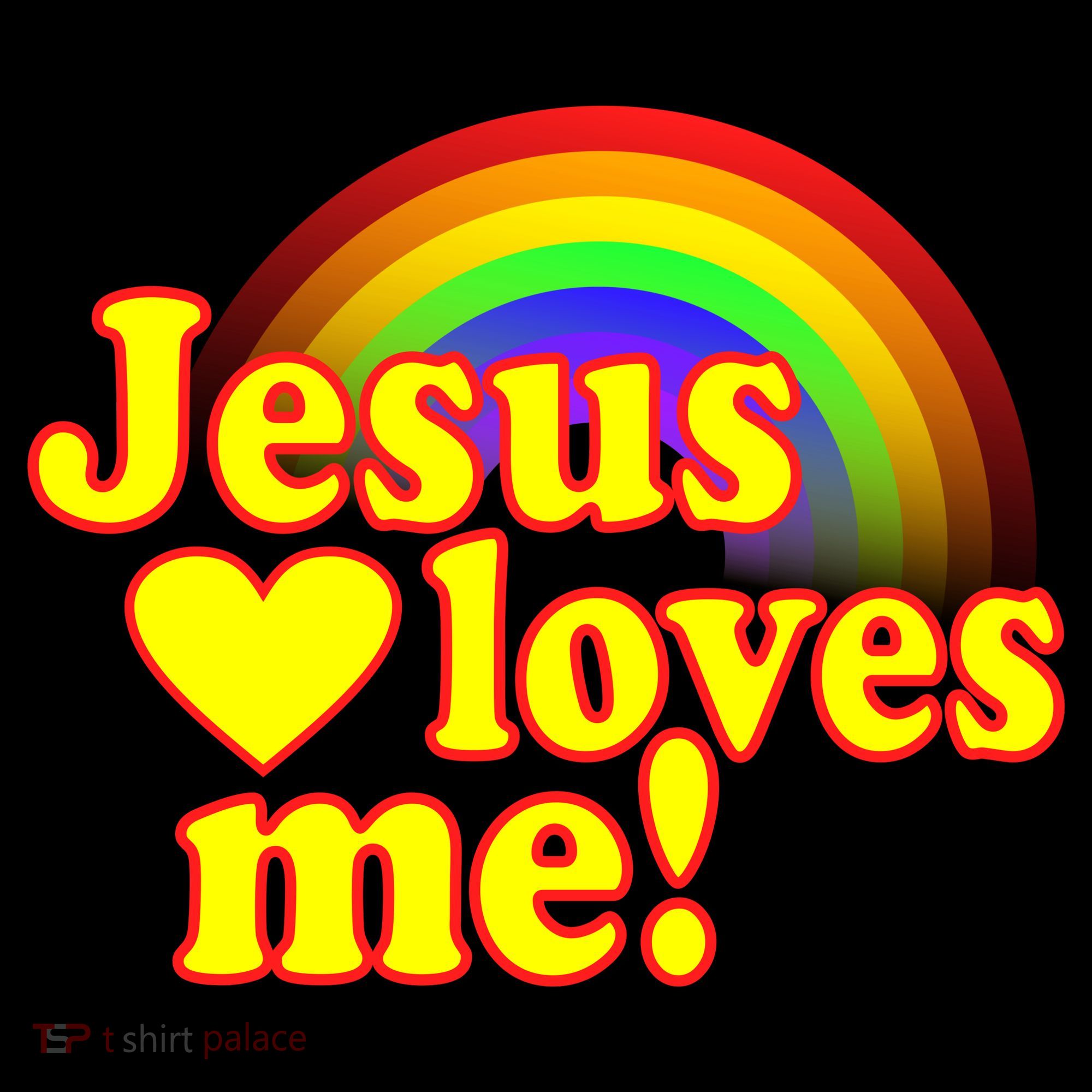 Jesus Loves Me Cool Rainbow Ornament