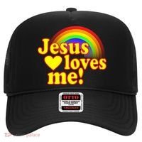 Jesus Loves Me Cool Rainbow Hat thumb 0