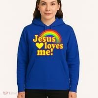 Jesus Loves Me Cool Rainbow Hoodie thumb 5