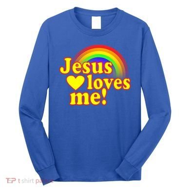 Jesus Loves Me Cool Rainbow Long Sleeve Shirt