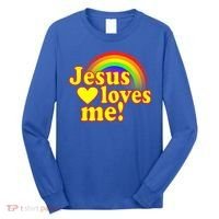 Jesus Loves Me Cool Rainbow Long Sleeve Shirt thumb 0