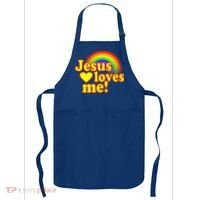 Jesus Loves Me Cool Rainbow Apron thumb 0