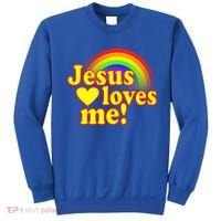 Jesus Loves Me Cool Rainbow Sweatshirt thumb 0